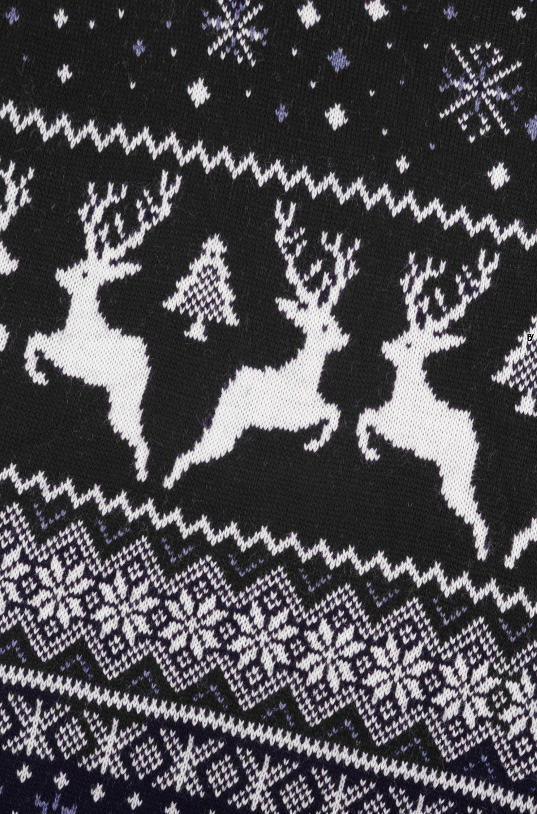 Świąteczny sweter męski z norweskim wzorem i reniferami granatowy z białym