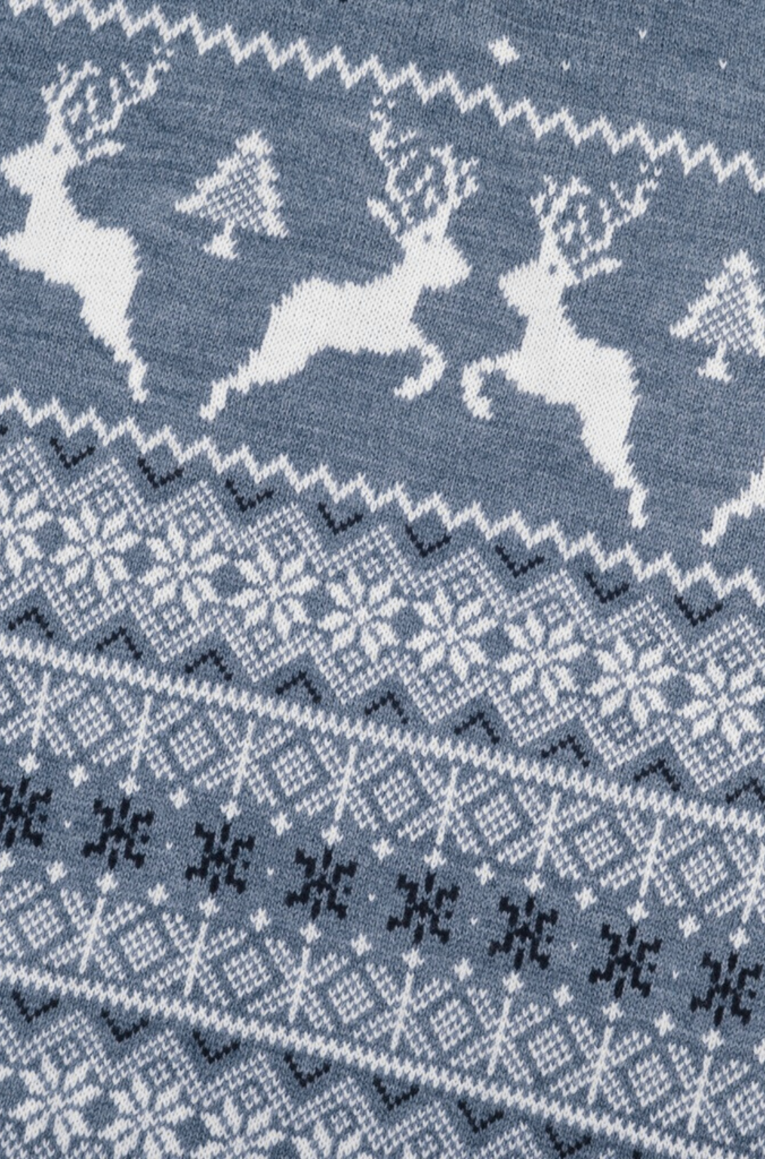 ŚWIĄTECZNY SWETER MĘSKI Z NORWESKIM WZOREM I RENIFERAMI jeansowy